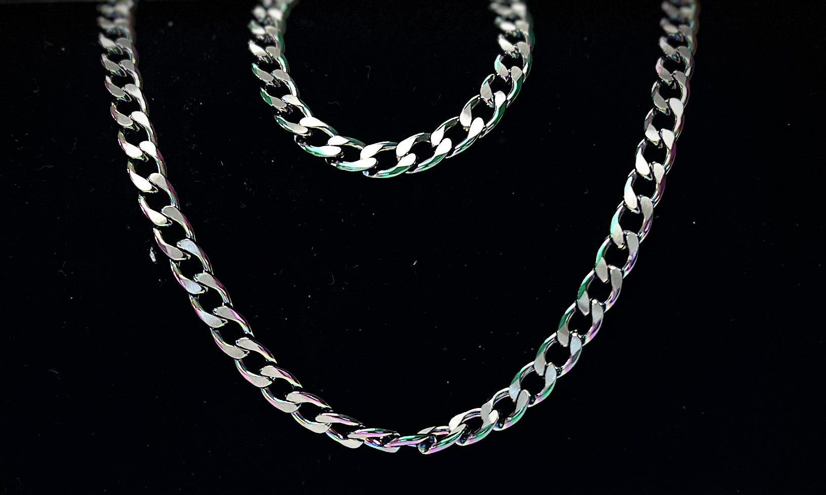 9023 Cadena Eslabón Cubano Tornasol Stainless Steel