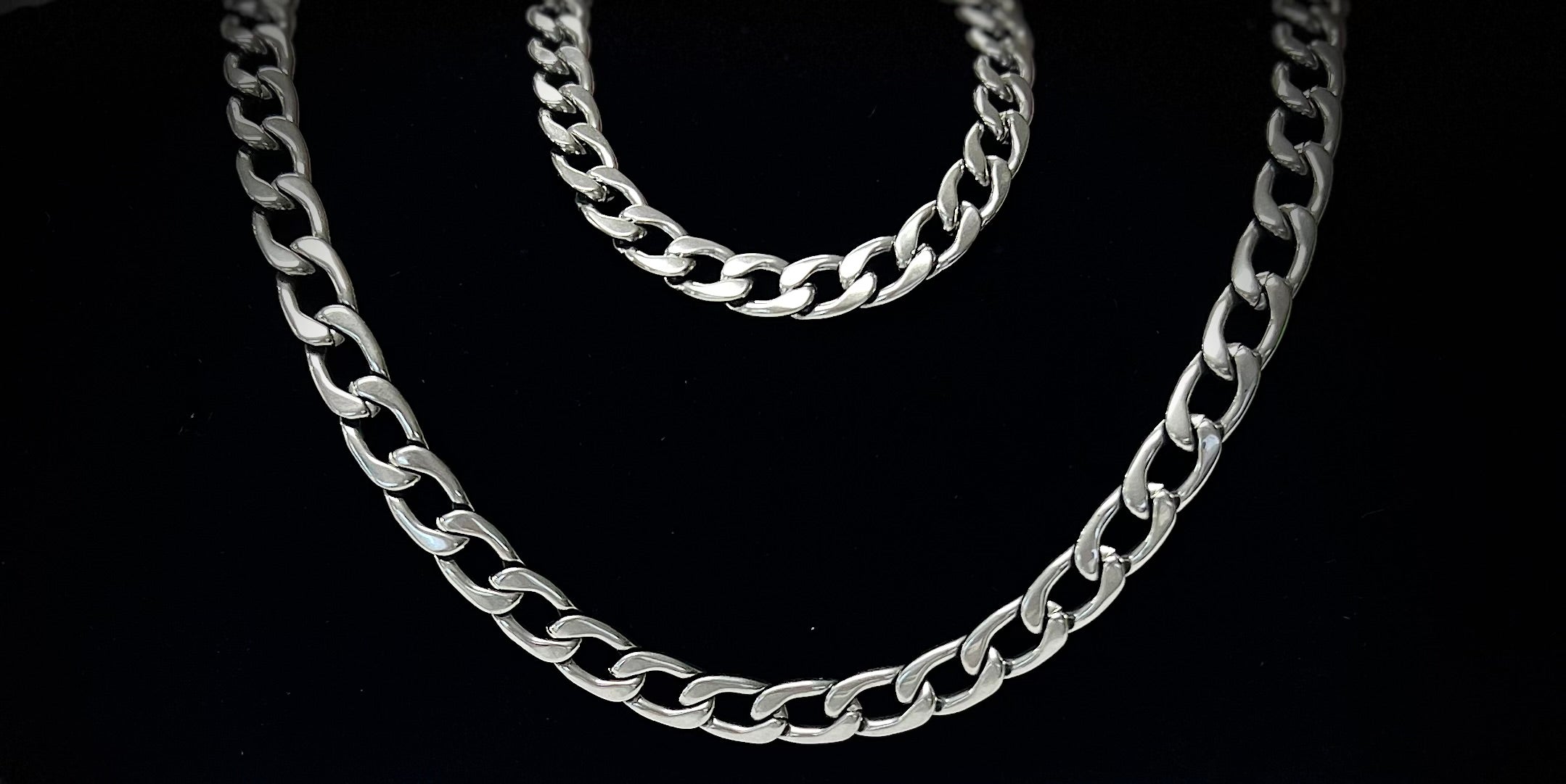 Cadena Eslabón Cubano Plata