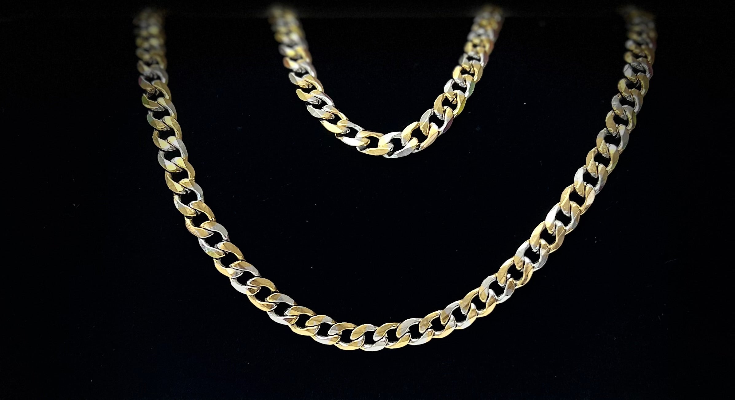 9025 Cadena Eslabón Cubano Dos tonos