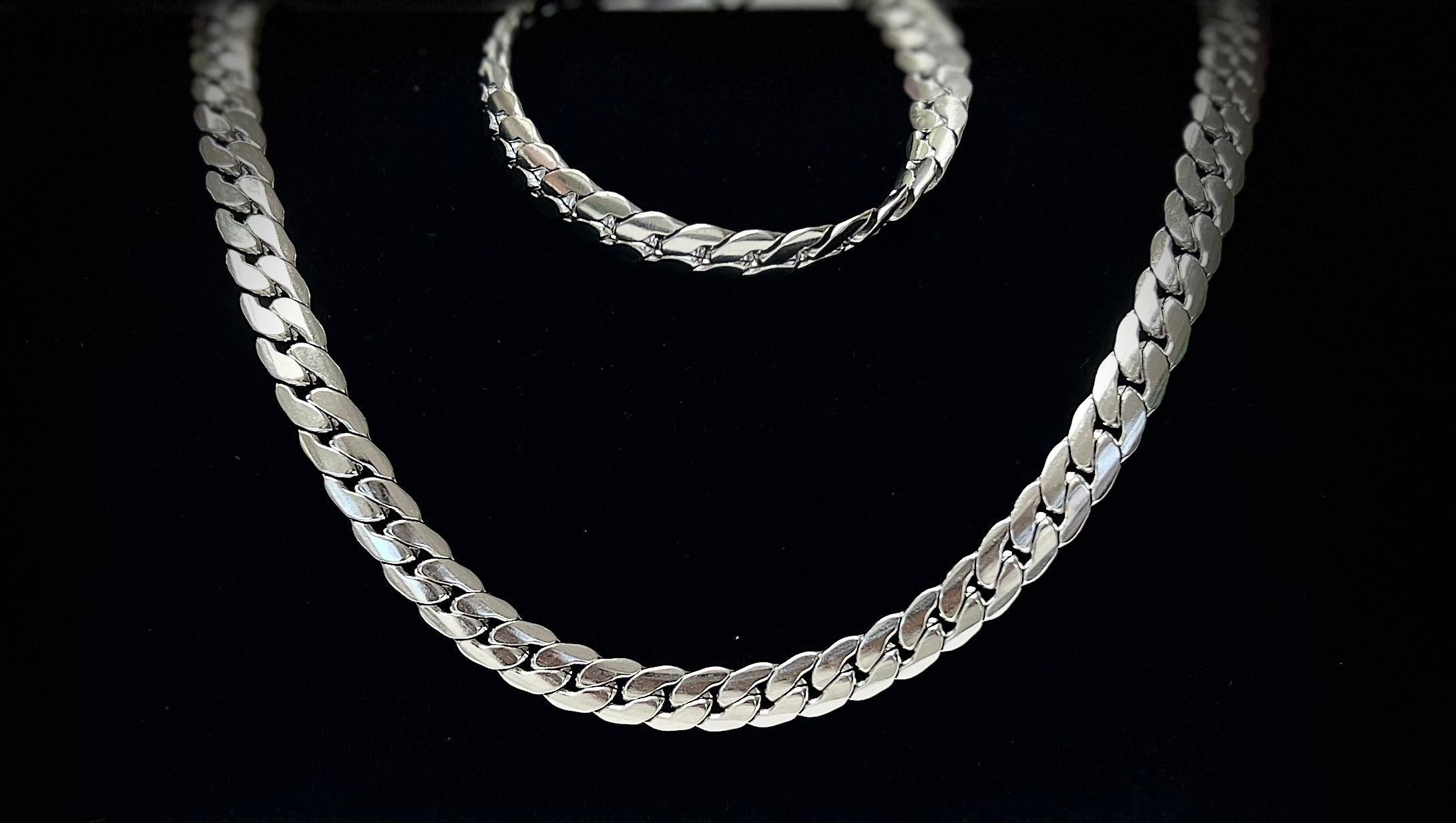 9023 Cadena Eslabón Cubano Plata